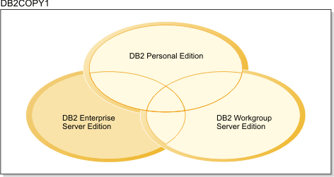 Tento obrázek ukazuje komponenty sdílené různými produkty DB2 v rámci téže kopie prostředí DB2